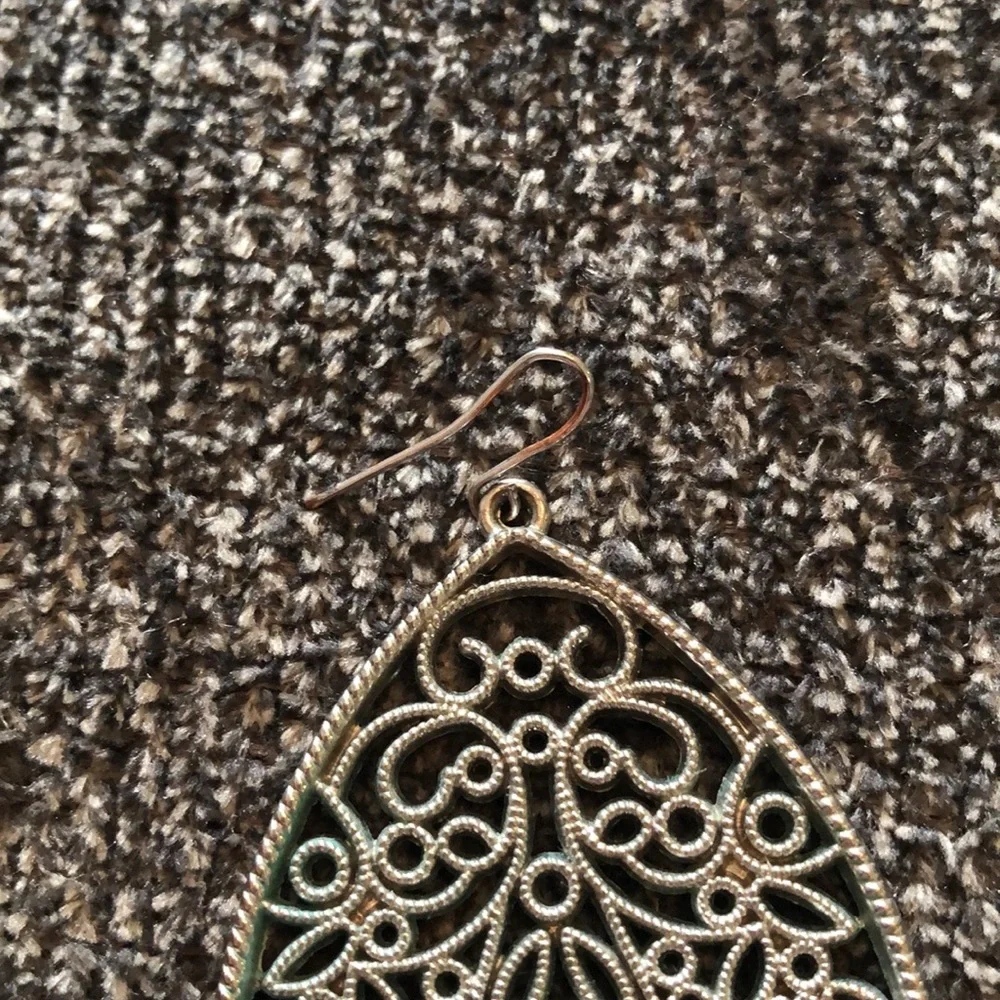 Boho Style Dangling Coin Disc Chandelier Earrings - Picture 4 of 5